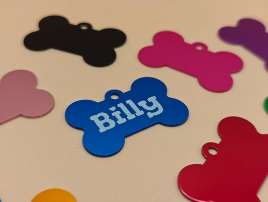 Gepersonaliseerde hondenbot-sleutelhanger – geanodiseerd aluminium