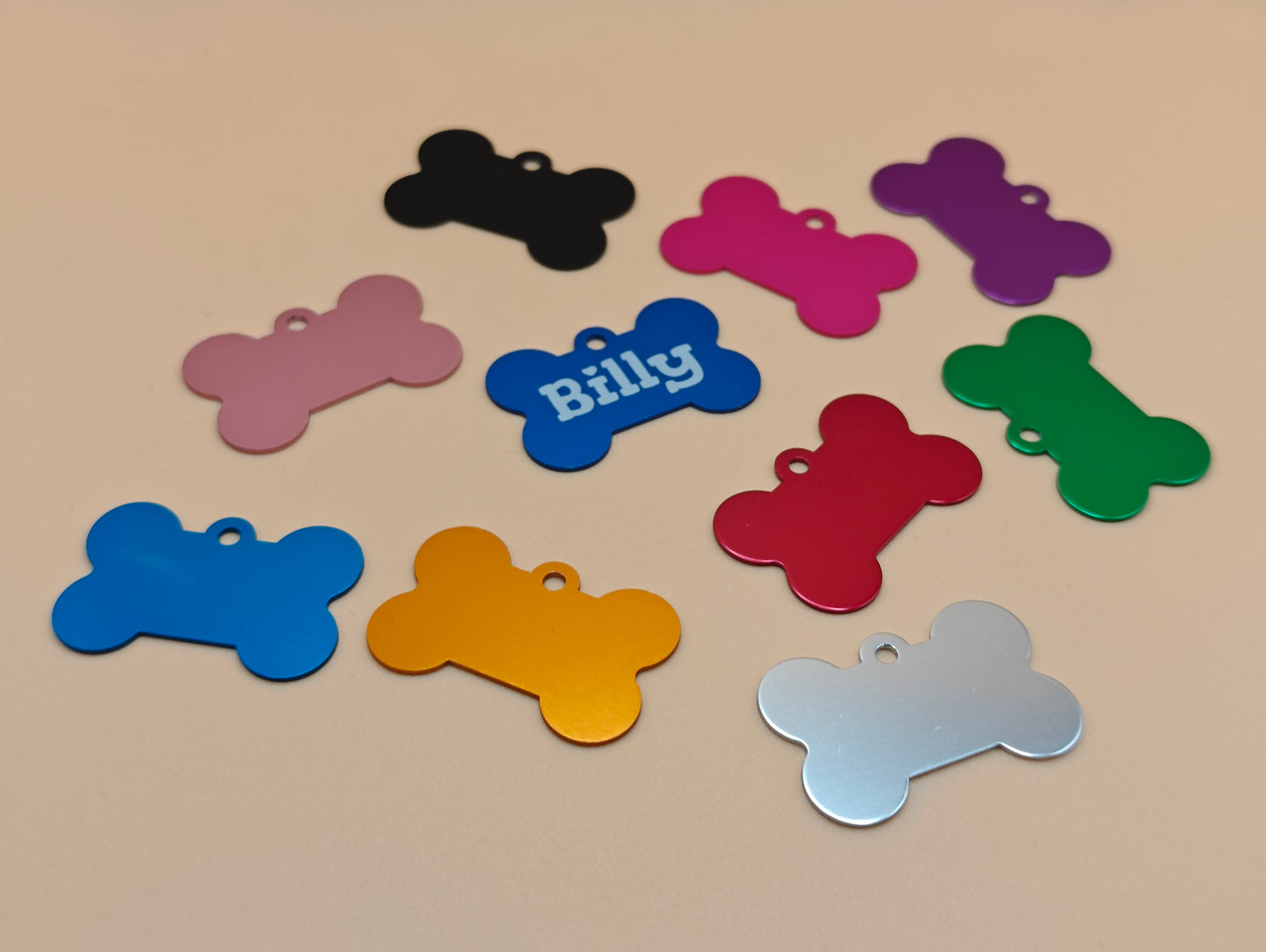 Gepersonaliseerde hondenbot-sleutelhanger – geanodiseerd aluminium