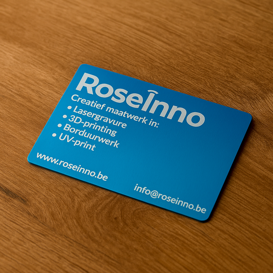 Gepersonaliseerde aluminium visitekaartjes – met lasergravure (50 stuks)